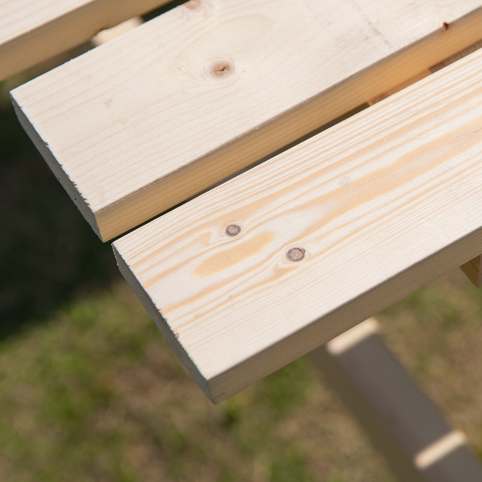 Picnic Table Set, Wood Camping Table and Bench Set with Umbrella Hole for Outdoor, Garden, Patio, Backyard, Natural