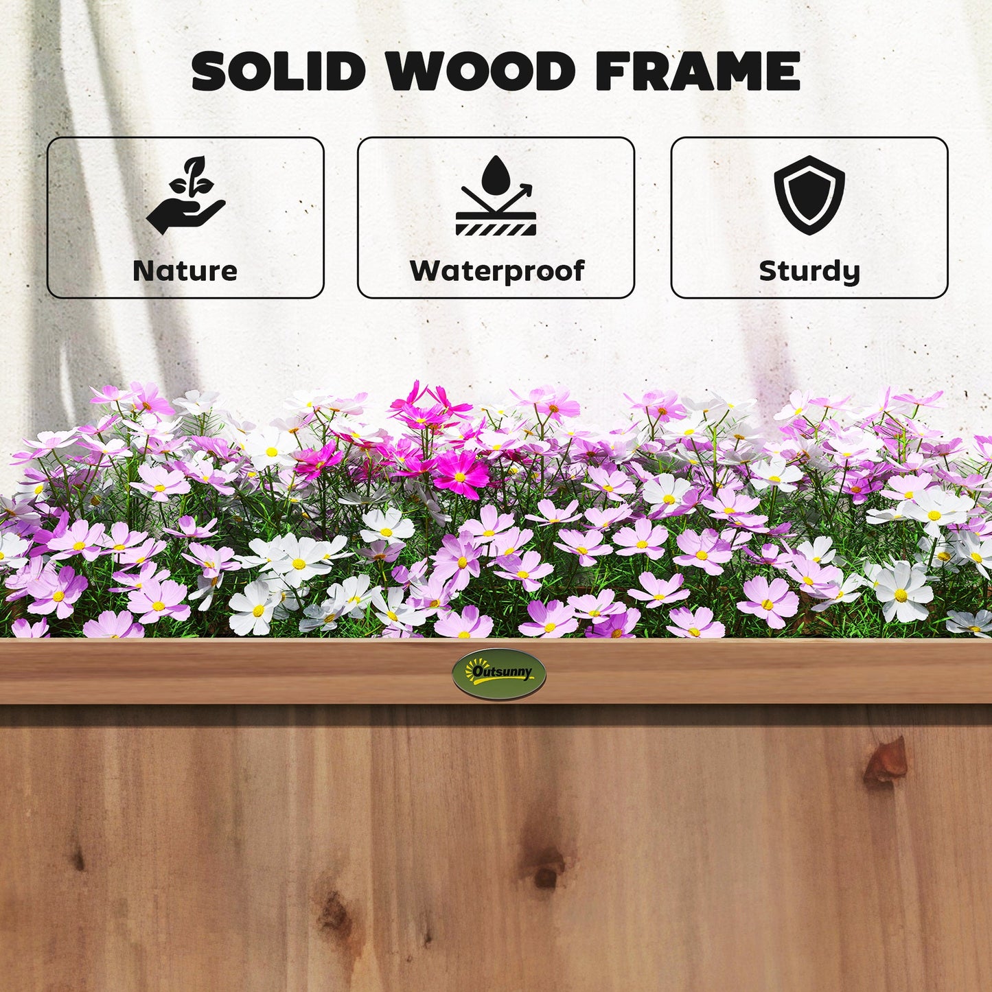 Raised Garden Bed with Arch Trellis, 59.8" Freestanding Garden Planter Box, Outdoor Planter Container for Vine Climbing Plant Flower Herb, Dark Brown Wood Effect