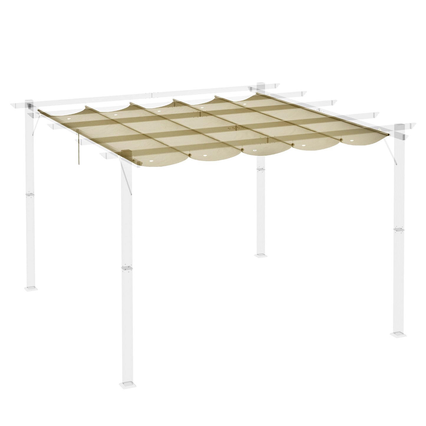 Retractable Replacement Pergola Canopy for 10' x 10' Pergola, Pergola Cover Replacement, Beige