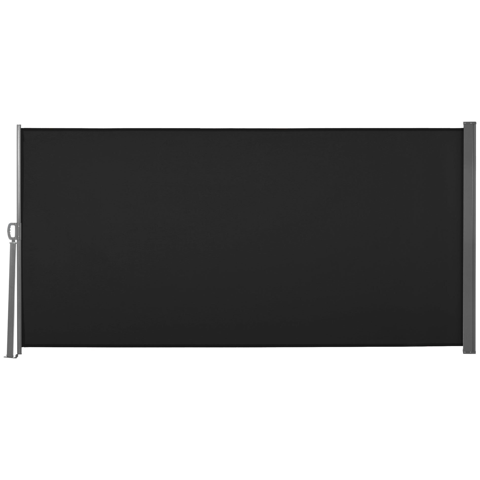 118" x 63" Retractable Side Awning Patio Outdoor Folding Privacy Screen with Resistance to UV Rays & Wind, Black