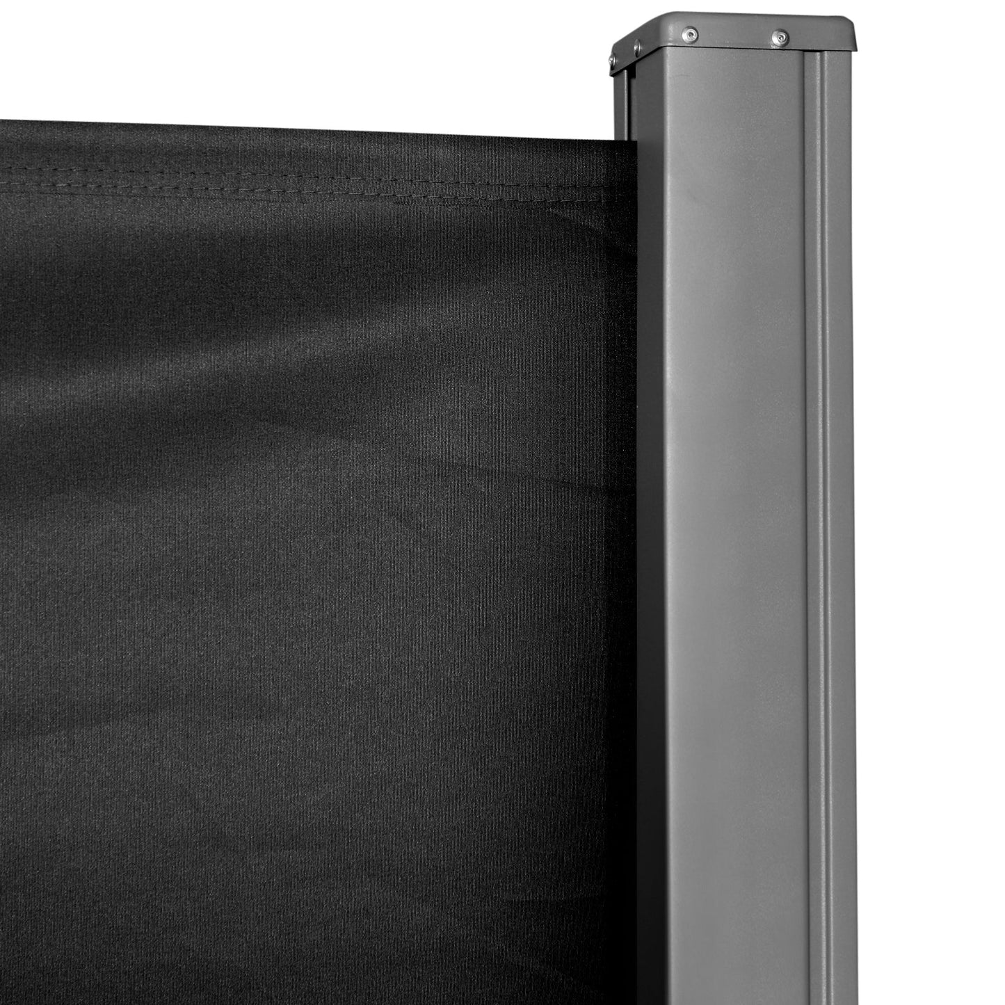 118" x 63" Retractable Side Awning Patio Outdoor Folding Privacy Screen with Resistance to UV Rays & Wind, Black