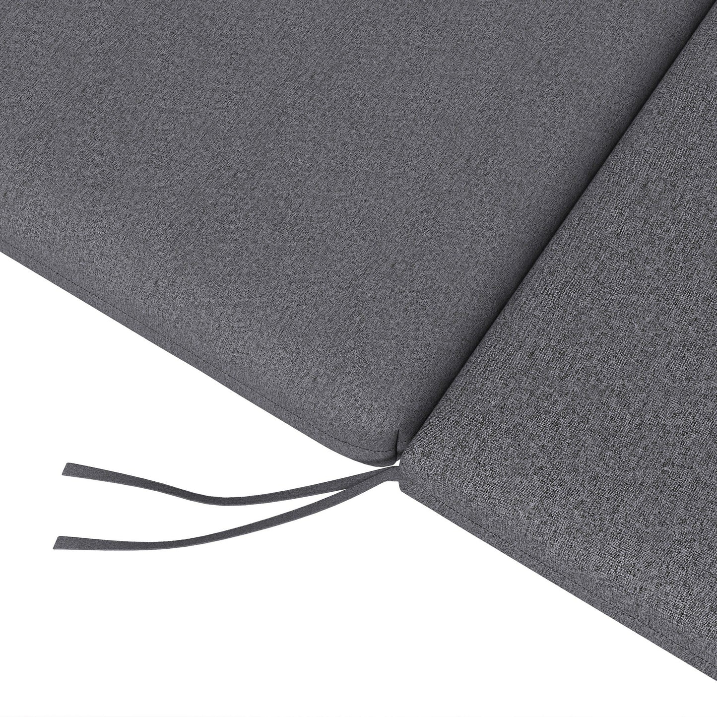 2-Piece Patio Chair Cushions Pillows, Seat Replacement Patio Cushions Set with Ties for Indoor Outdoor Garden Furniture, Grey
