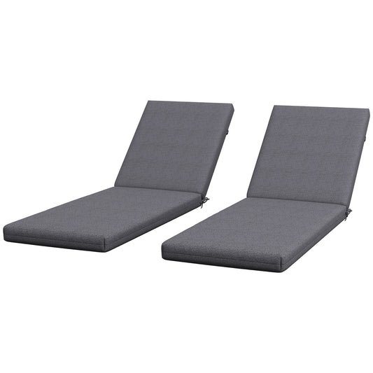 2-Piece Patio Chair Cushions Pillows, Seat Replacement Patio Cushions Set with Ties for Indoor Outdoor Garden Furniture, Grey