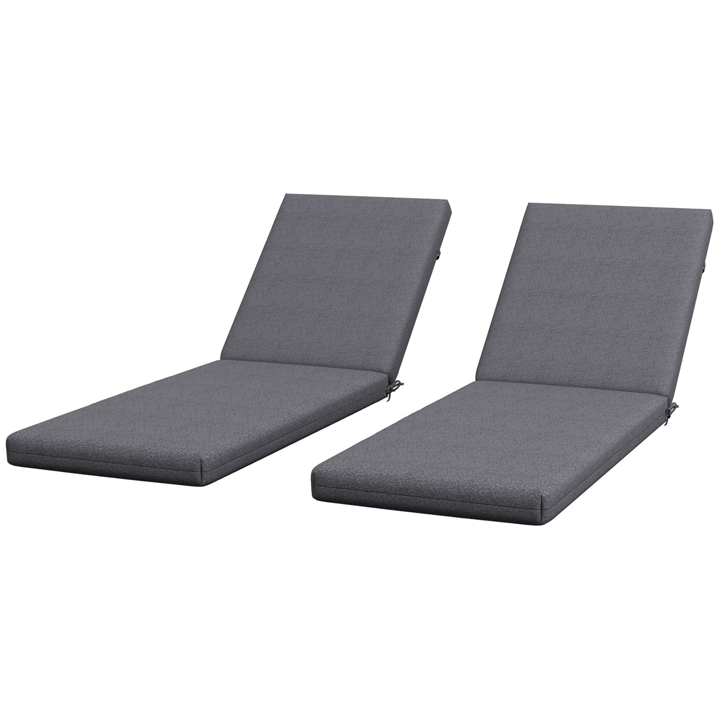 2-Piece Patio Chair Cushions Pillows, Seat Replacement Patio Cushions Set with Ties for Indoor Outdoor Garden Furniture, Grey
