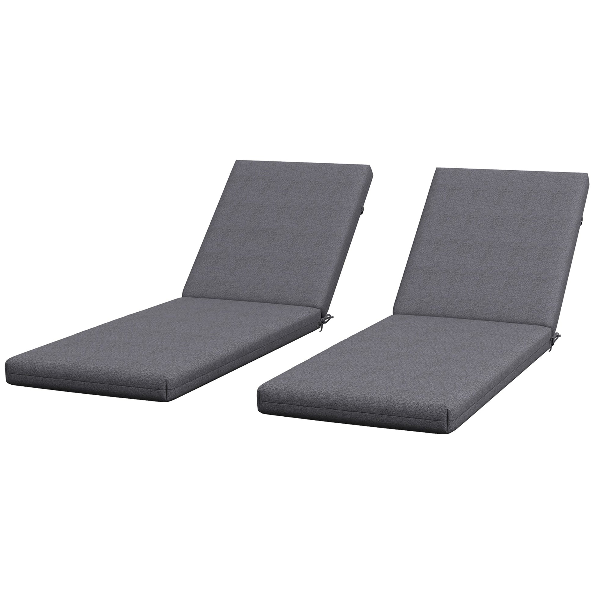 2-Piece Patio Chair Cushions Pillows, Seat Replacement Patio Cushions Set with Ties for Indoor Outdoor Garden Furniture, Grey