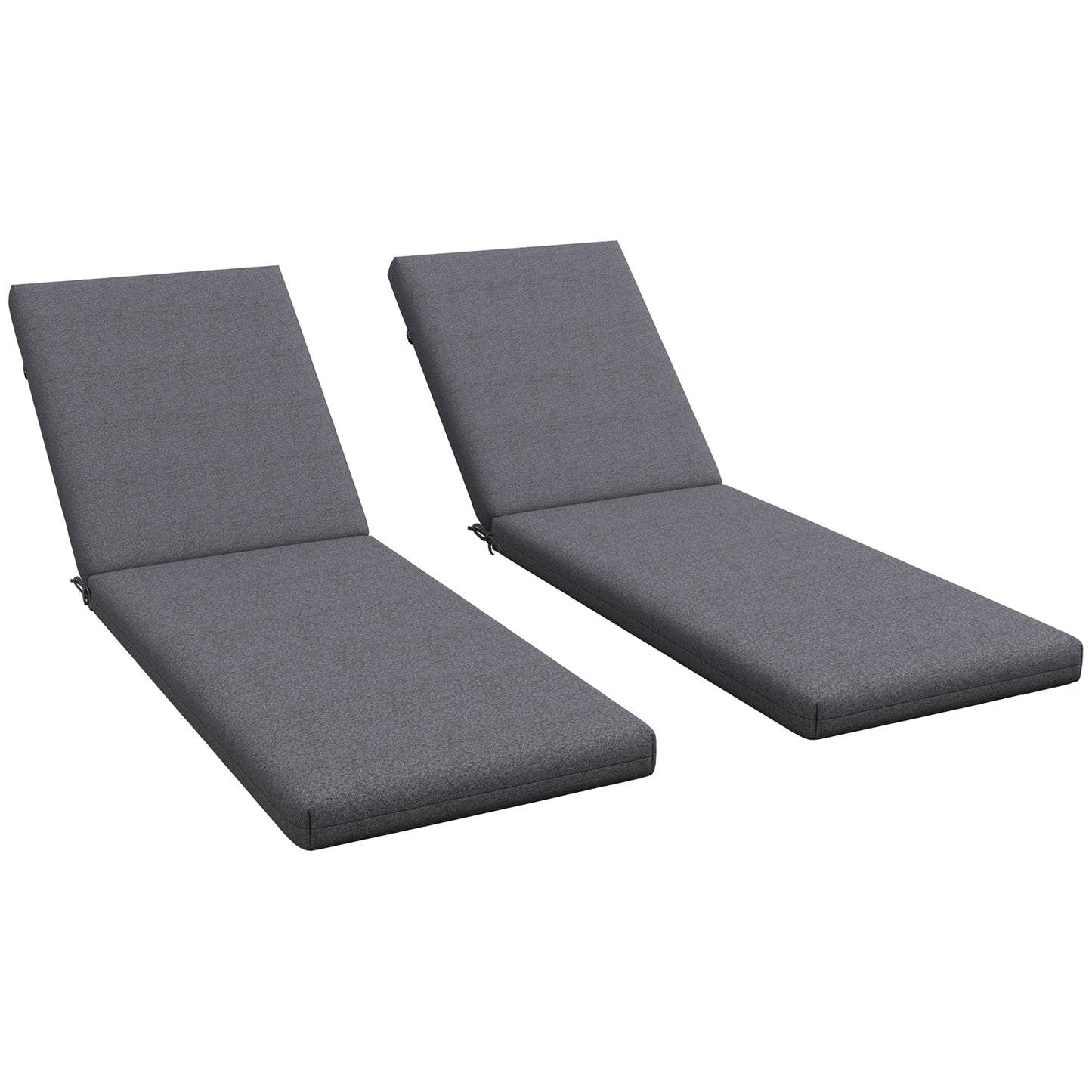 2-Piece Patio Chair Cushions Pillows, Seat Replacement Patio Cushions Set with Ties for Indoor Outdoor Garden Furniture, Grey