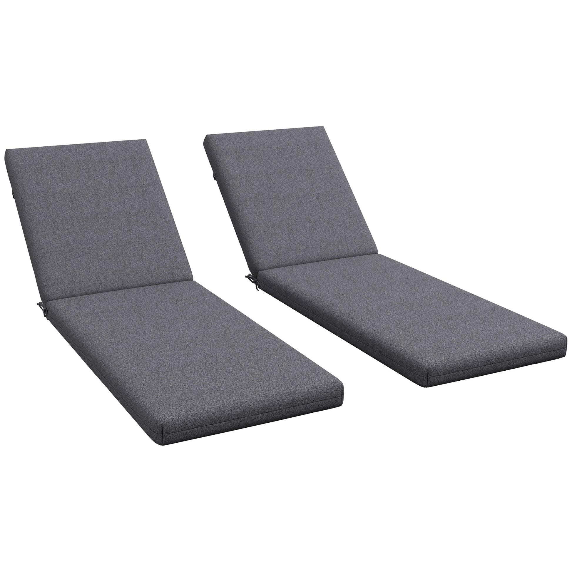 2-Piece Patio Chair Cushions Pillows, Seat Replacement Patio Cushions Set with Ties for Indoor Outdoor Garden Furniture, Grey