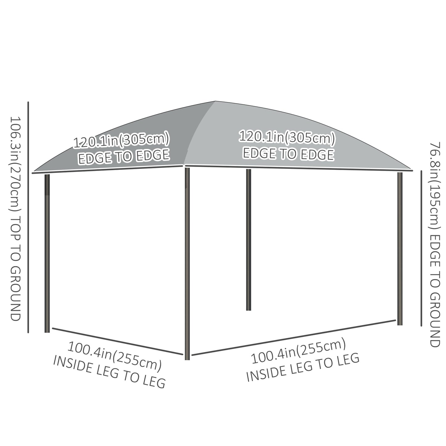 10' x 10' Outdoor Gazebo Canopy, Hardtop Gazebo with UV60+ Polycarbonate Roof, Steel Frame, Central Hook, and Curtains, for Garden, Lawn, Backyard, Deck, Dark Grey