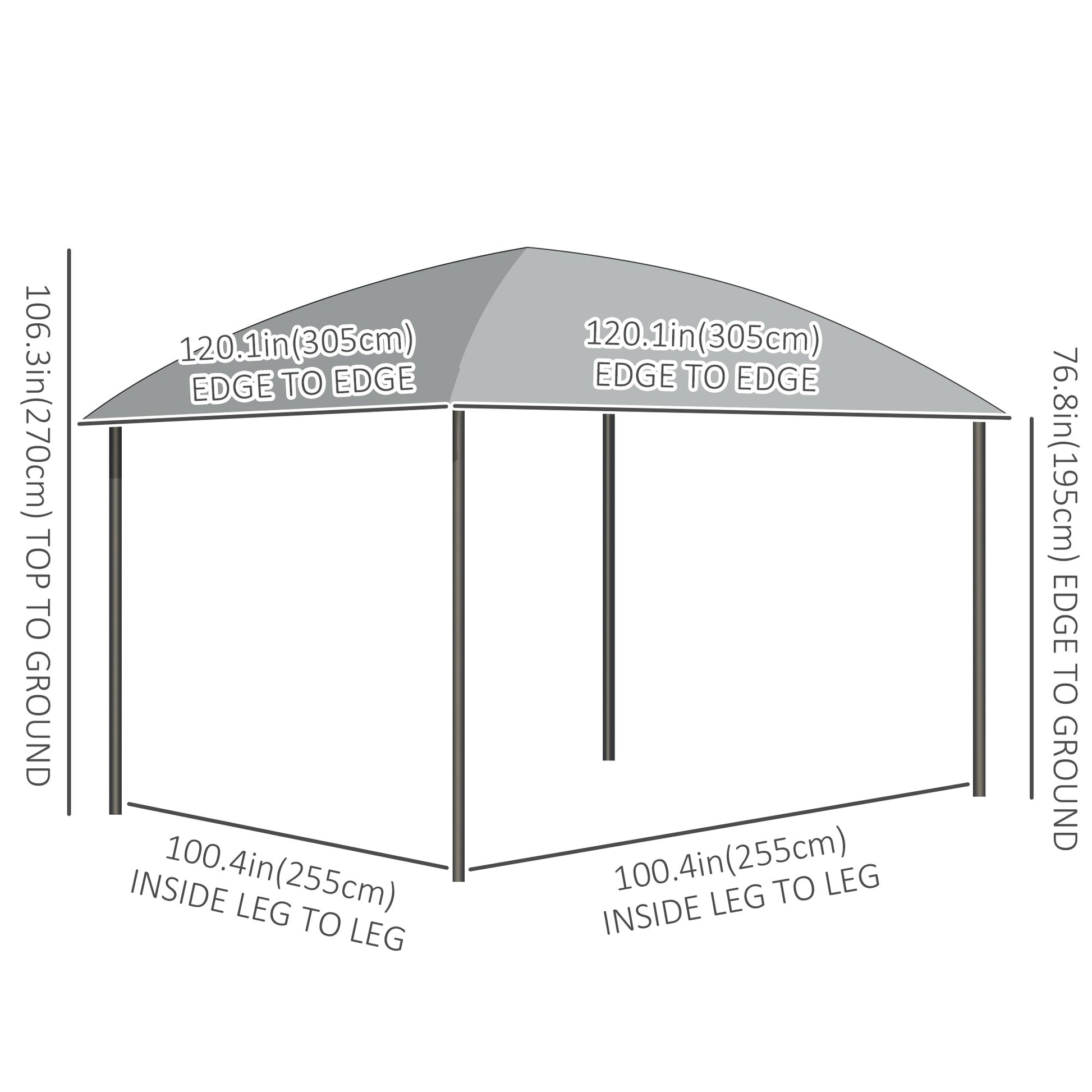 10' x 10' Outdoor Gazebo Canopy, Hardtop Gazebo with UV60+ Polycarbonate Roof, Steel Frame, Central Hook, and Curtains, for Garden, Lawn, Backyard, Deck, Dark Grey