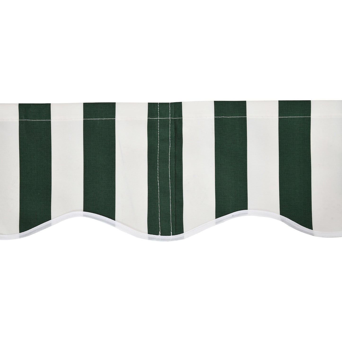 10' x 8' Retractable Awning Fabric Replacement Outdoor Sunshade Canopy Awning Cover, UV Protection, Green and White