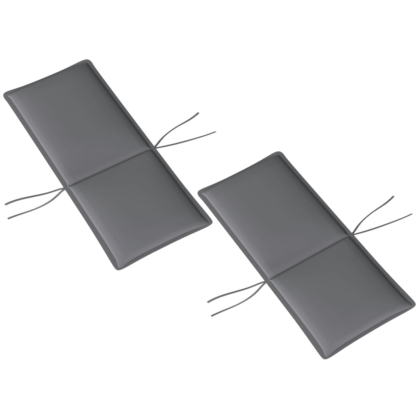 Patio Chair Cushions Set of 2 with Ties and Adjustable Band, UPF50+ Fade Resistant Yarn-Dyed Polyester Outdoor Seat Cushions, High Back Patio Replacement Pads, Dark Grey