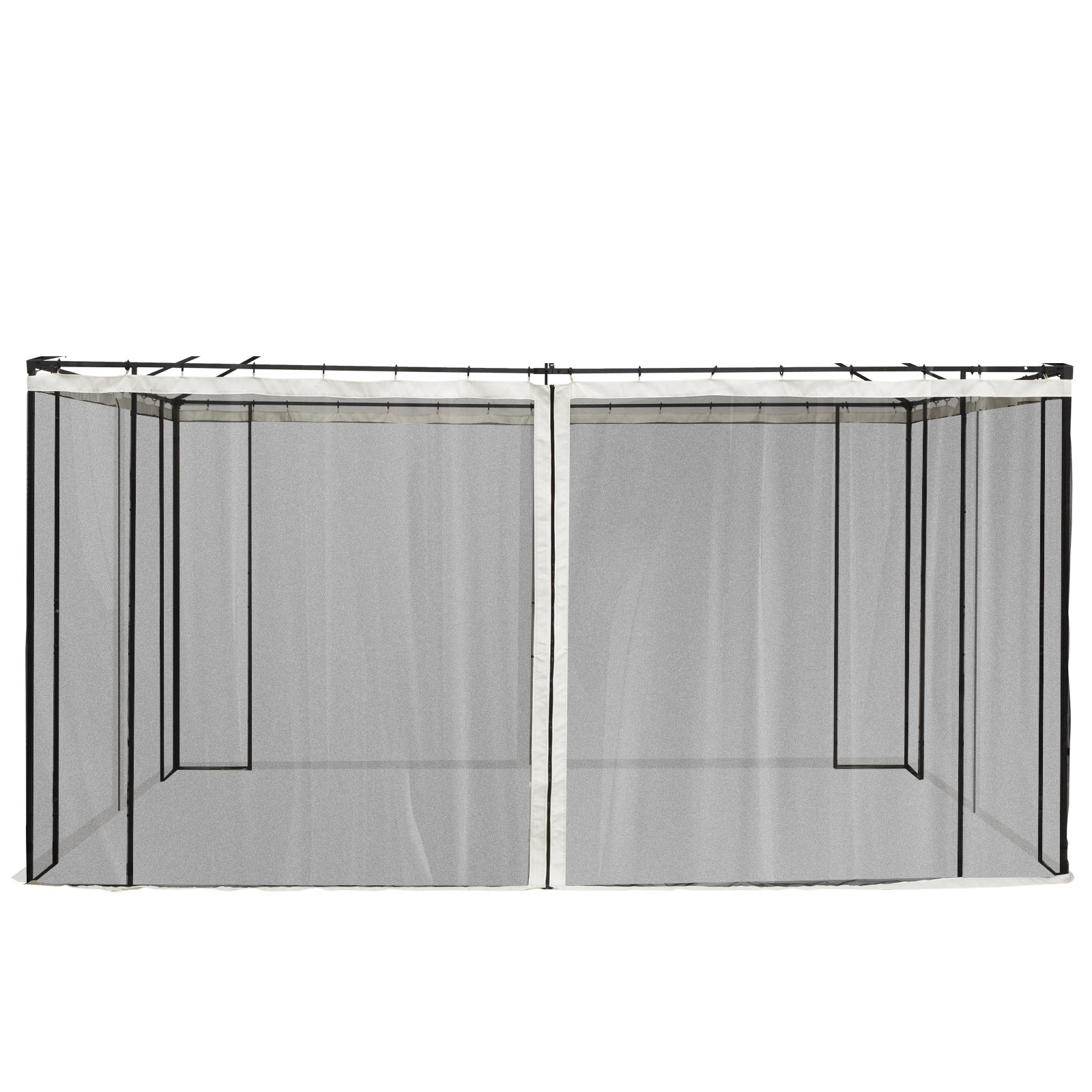 Replacement Mosquito Netting for Gazebo 10' x 13' Black Screen Walls for Canopy with Zippers for Parties and Outdoor Activities, Cream White