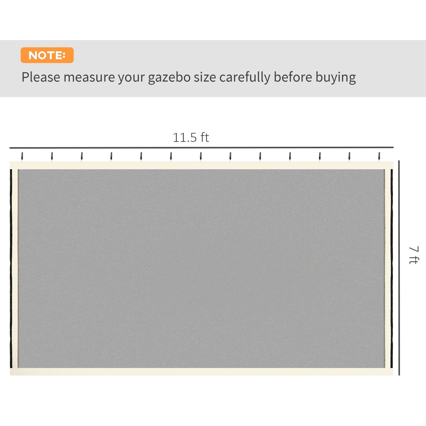 Replacement Mosquito Netting for Gazebo 10' x 13' Black Screen Walls for Canopy with Zippers for Parties and Outdoor Activities, Cream White