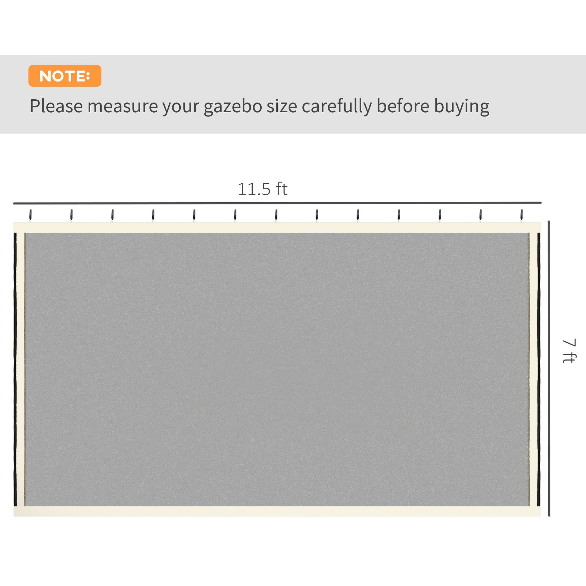 Replacement Mosquito Netting for Gazebo 10' x 13' Black Screen Walls for Canopy with Zippers for Parties and Outdoor Activities, Cream White