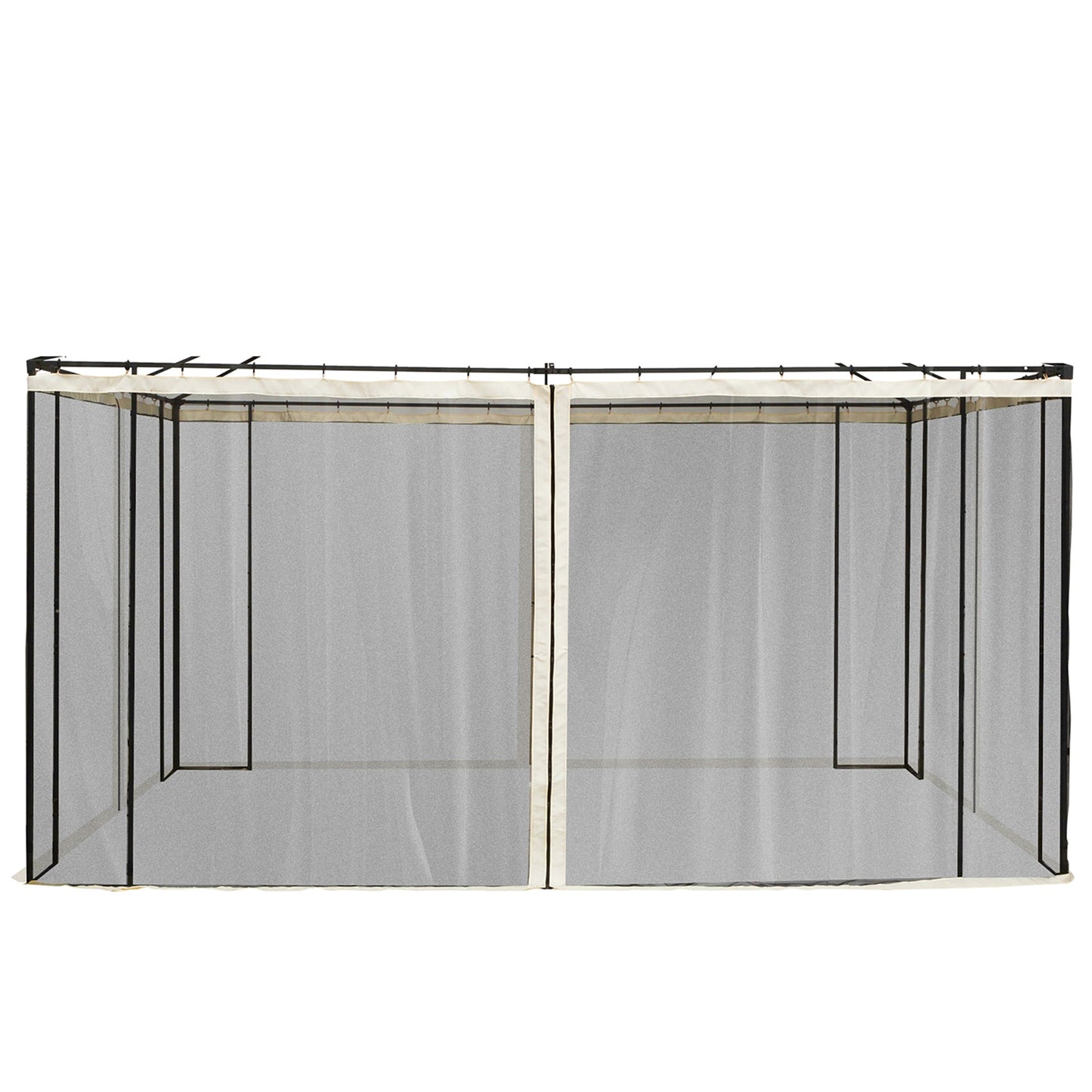 Replacement Mosquito Netting for Gazebo 10' x 13' Black Screen Walls for Canopy with Zippers for Parties and Outdoor Activities, Cream White