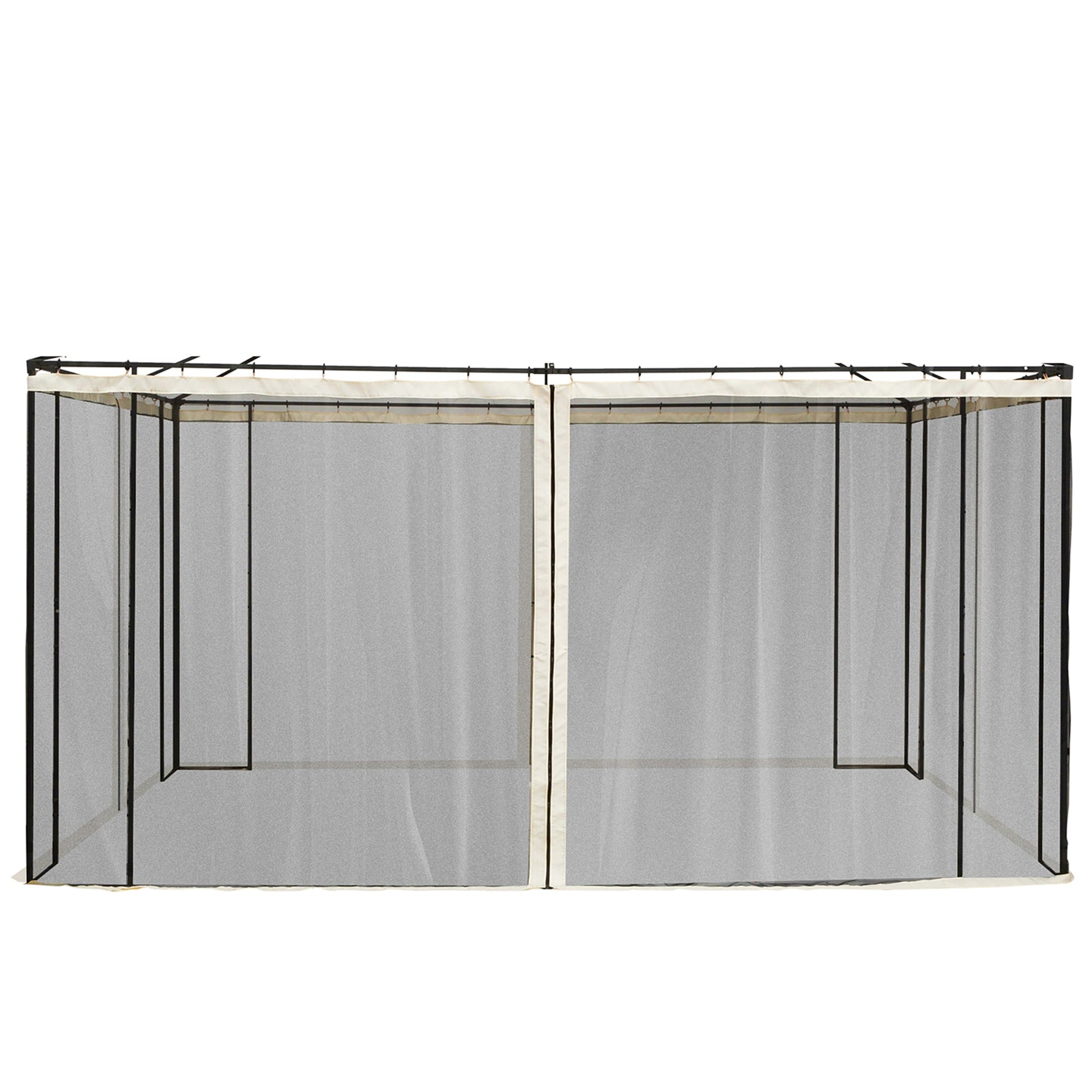 Replacement Mosquito Netting for Gazebo 10' x 13' Black Screen Walls for Canopy with Zippers for Parties and Outdoor Activities, Cream White