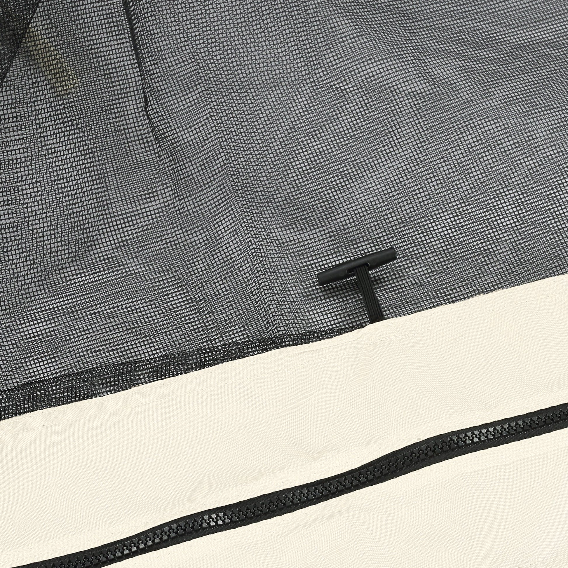 Replacement Mosquito Netting for Gazebo 12' x 12' Black Screen Walls for Canopy with Zippers for Parties and Outdoor Activities, Cream White