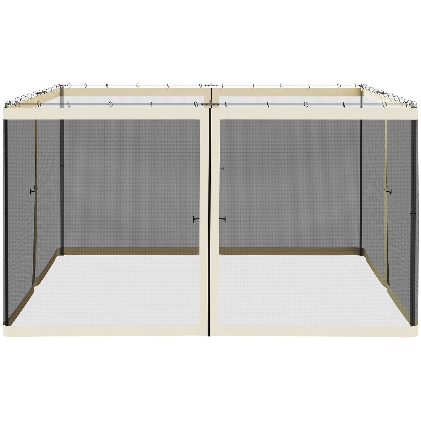 Replacement Mosquito Netting for Gazebo 12' x 12' Black Screen Walls for Canopy with Zippers for Parties and Outdoor Activities, Cream White