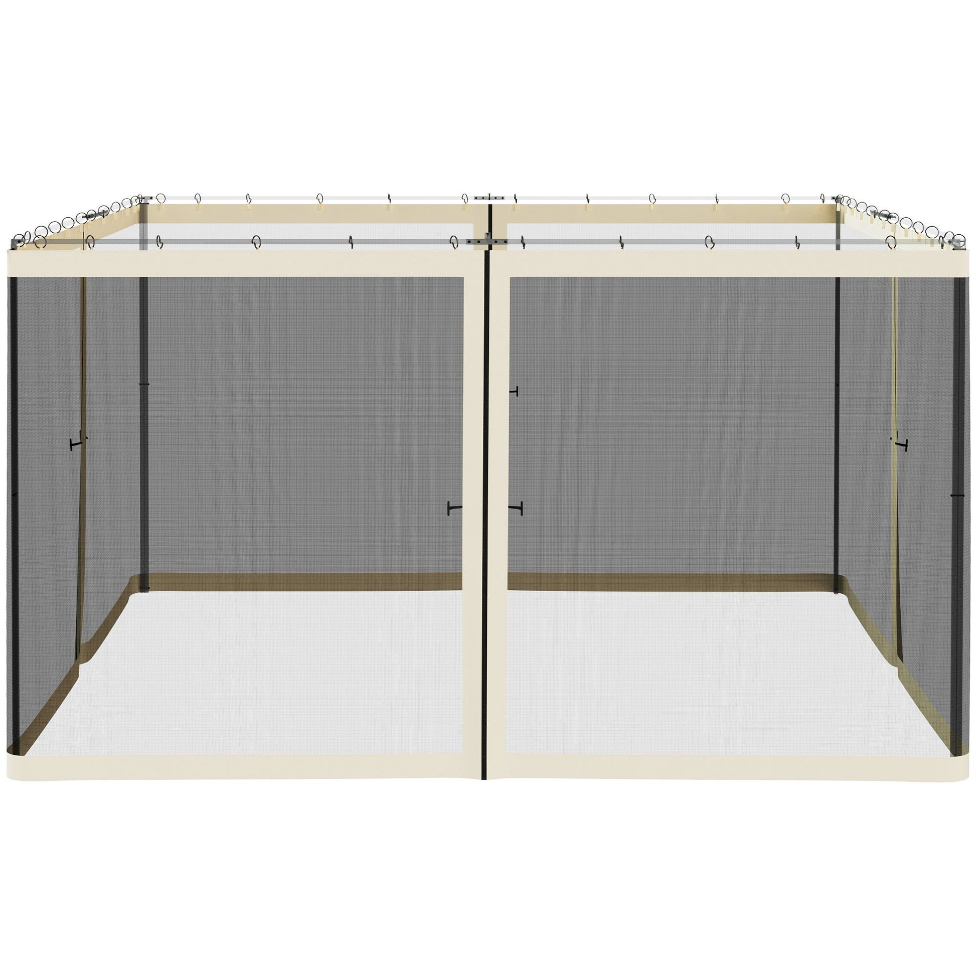 Replacement Mosquito Netting for Gazebo 12' x 12' Black Screen Walls for Canopy with Zippers for Parties and Outdoor Activities, Cream White