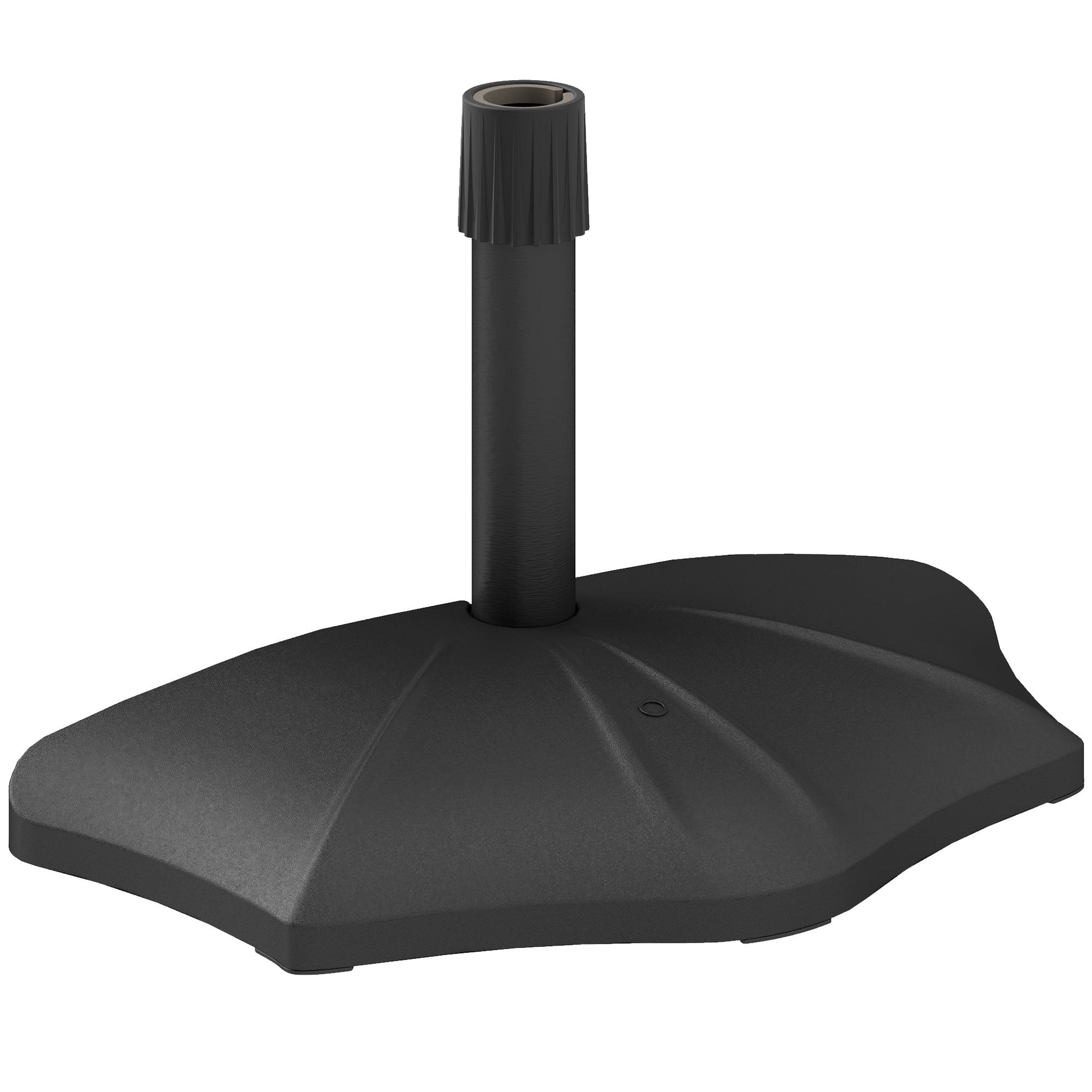 Patio Umbrella Base, 26lbs Concrete Half Umbrella Stand, Patio Umbrella Stand for 1.5"/1.9" Umbrella Poles, Half Umbrella Base for Outdoor, Lawn, Poolside, Black