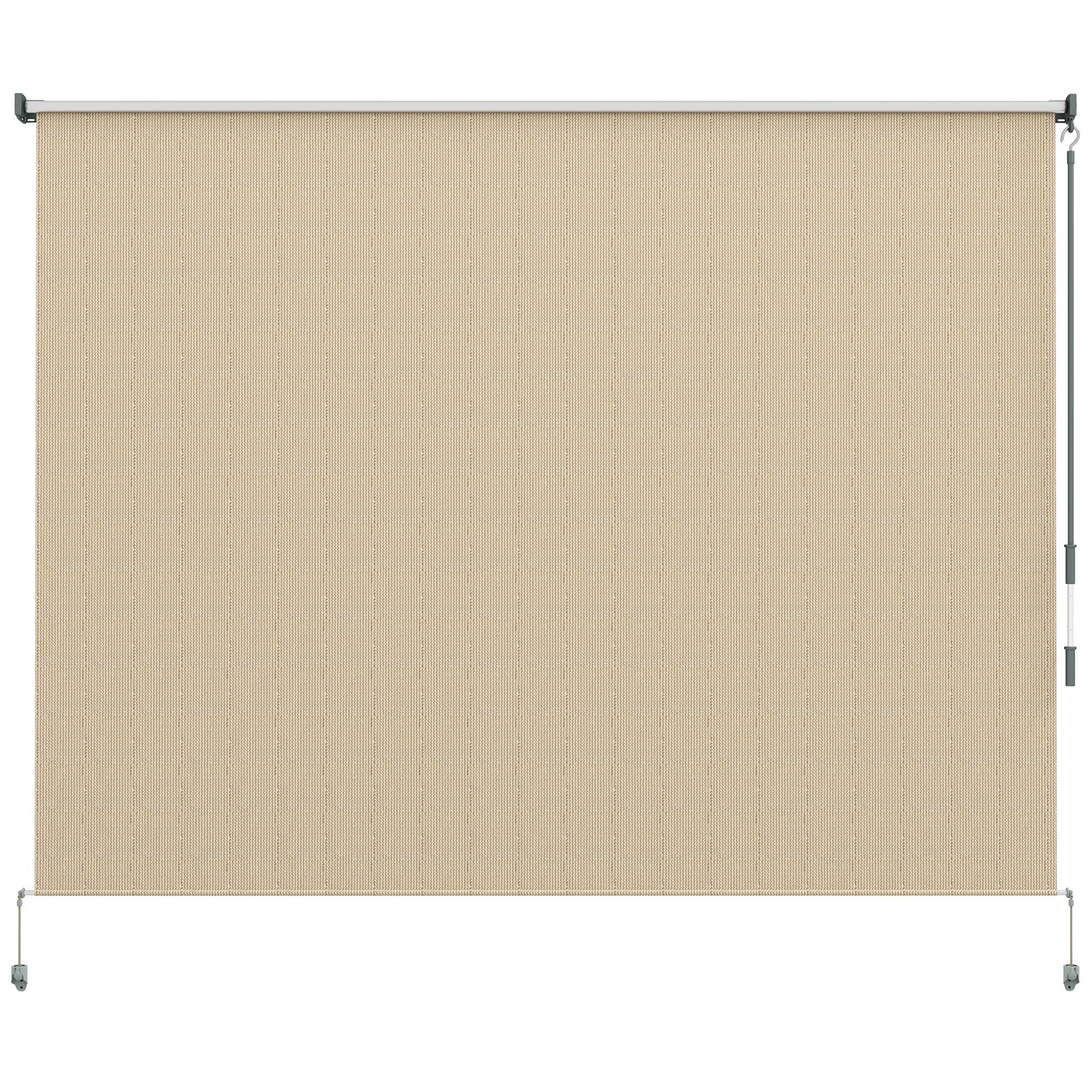 8'W x 6'H Roller Shades, Outdoor Blinds Cordless Roll Up Shade for Porch Balcony Gazebo, Beige