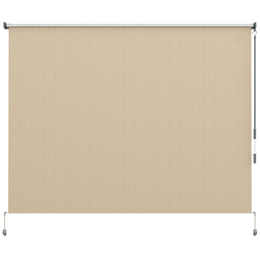 8'W x 6'H Roller Shades, Outdoor Blinds Cordless Roll Up Shade for Porch Balcony Gazebo, Beige