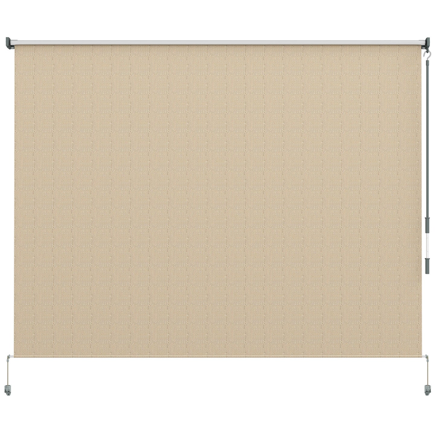 8'W x 6'H Roller Shades, Outdoor Blinds Cordless Roll Up Shade for Porch Balcony Gazebo, Beige