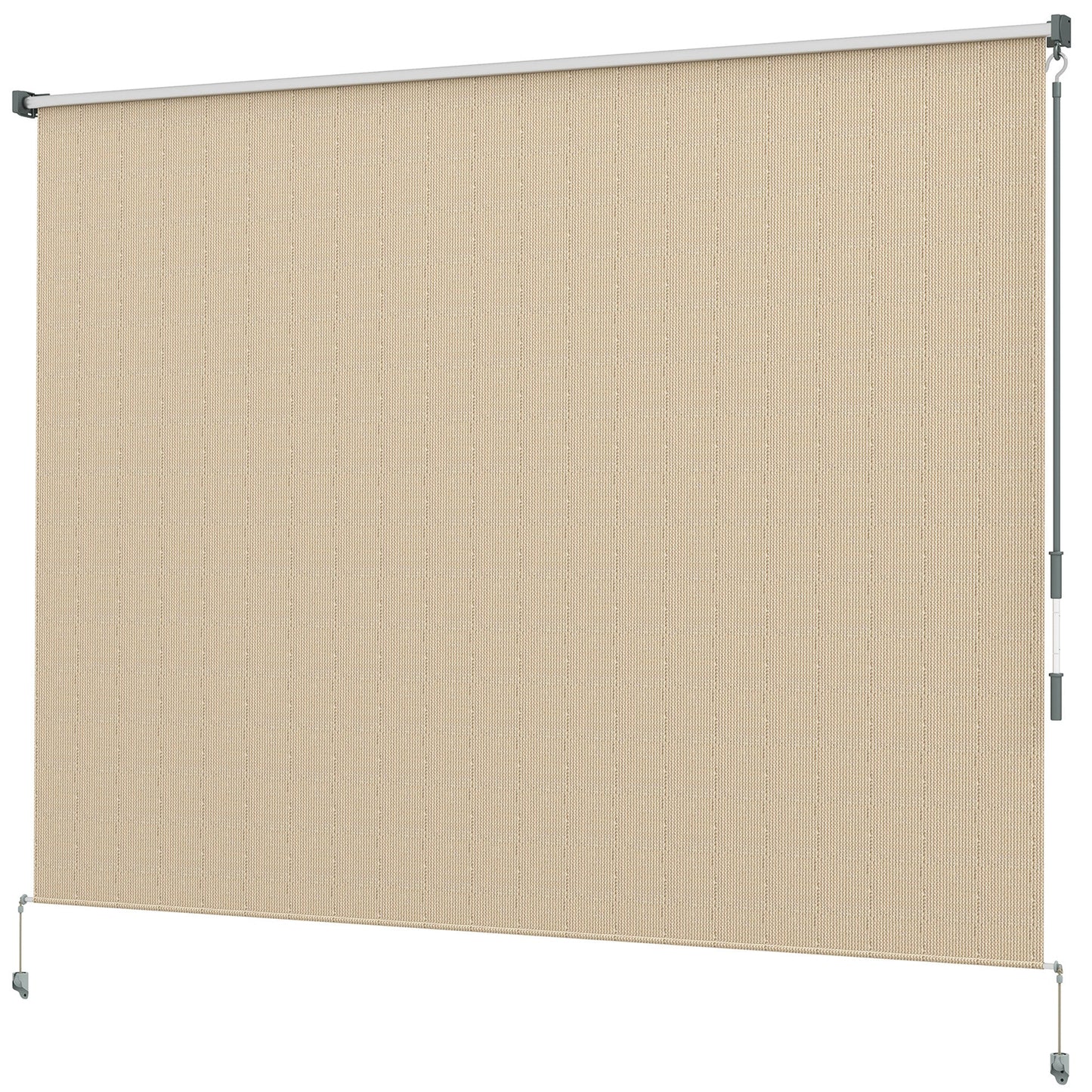 8'W x 6'H Roller Shades, Outdoor Blinds Cordless Roll Up Shade for Porch Balcony Gazebo, Beige