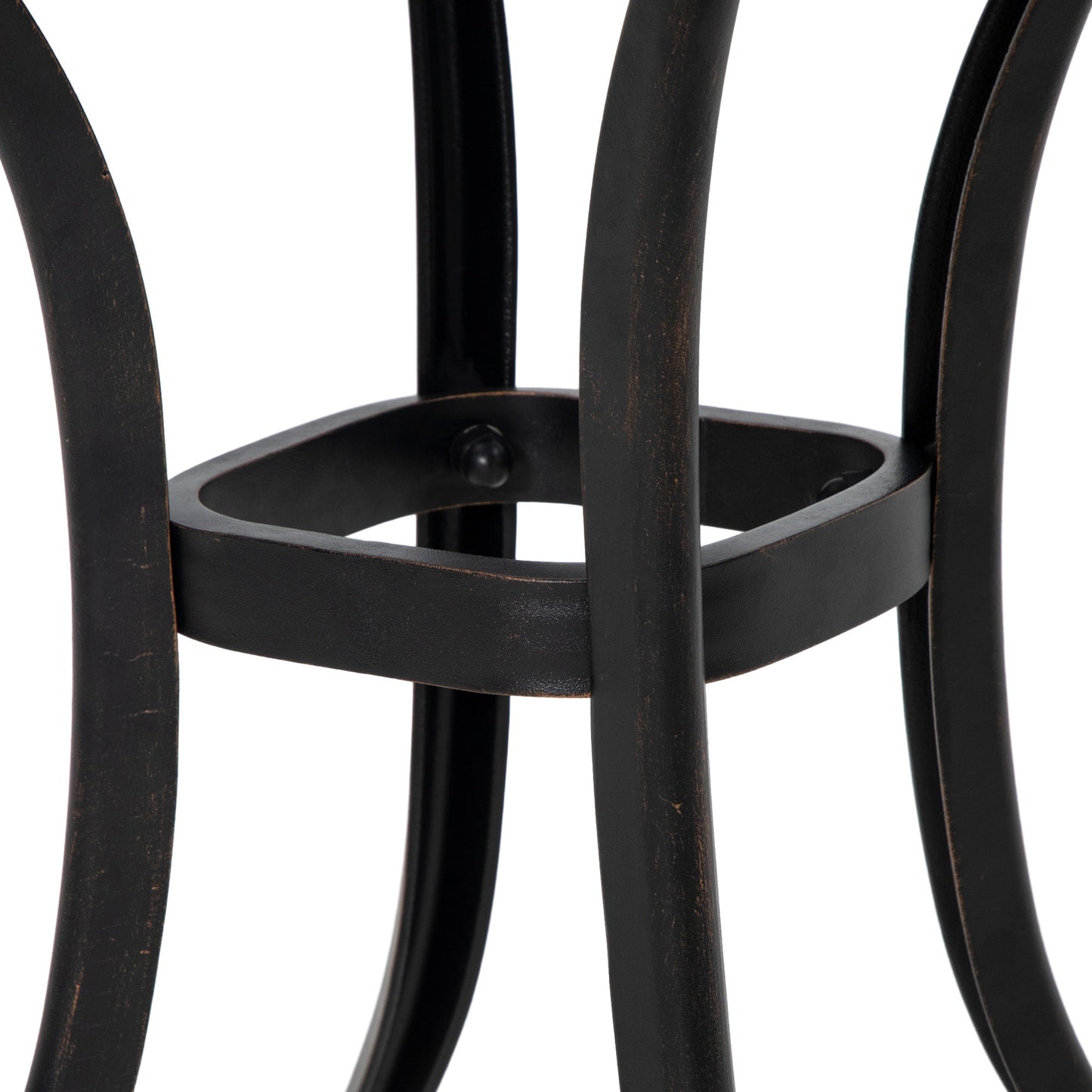 Cast Aluminum Outdoor Side Table, 21" Square Patio End Table with Umbrella Hole, Bistro Table for Garden, Balcony, Poolside, Bronze