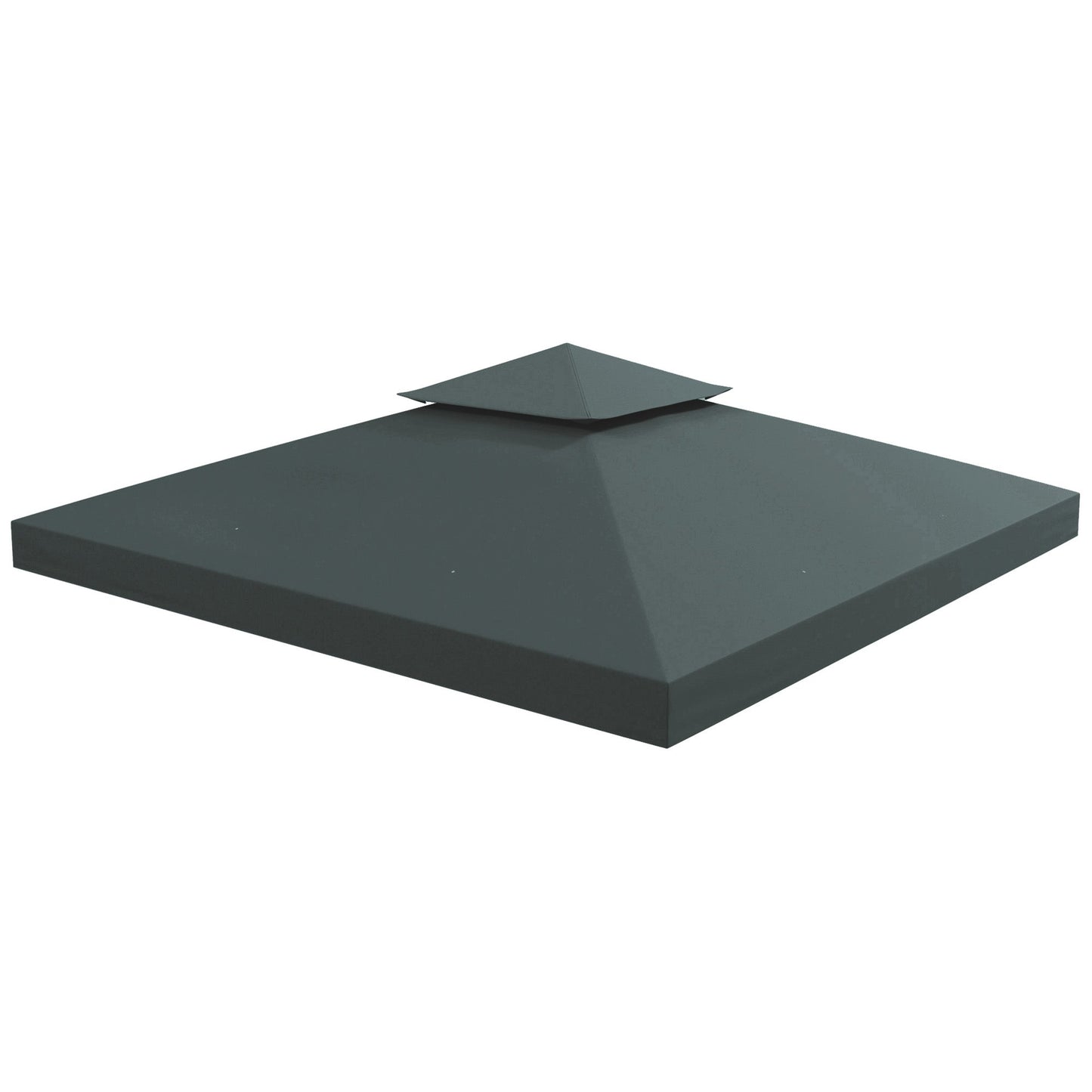 9.8' x 9.8' Square 2-Tier Gazebo Canopy Replacement Top Cover Outdoor Garden Sun Shade, Charcoal Grey