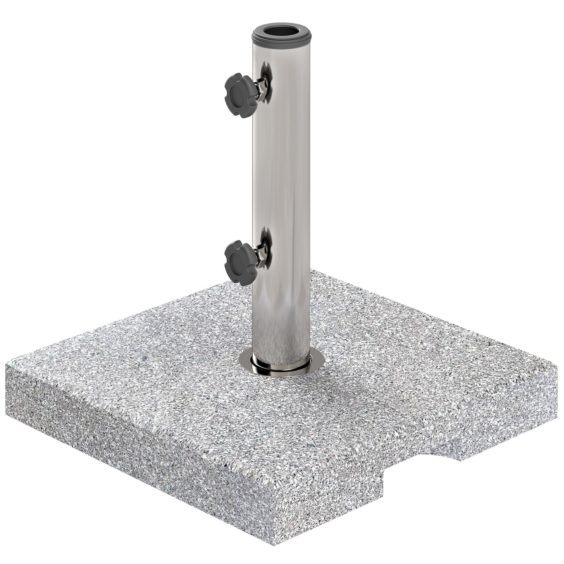 Square Patio Umbrella Base, Outdoor Umbrella Stand with Handles 2 Adjustable Knobs, Heavy Duty Patio Umbrella Stand for Garden Deck Poolside, Grey