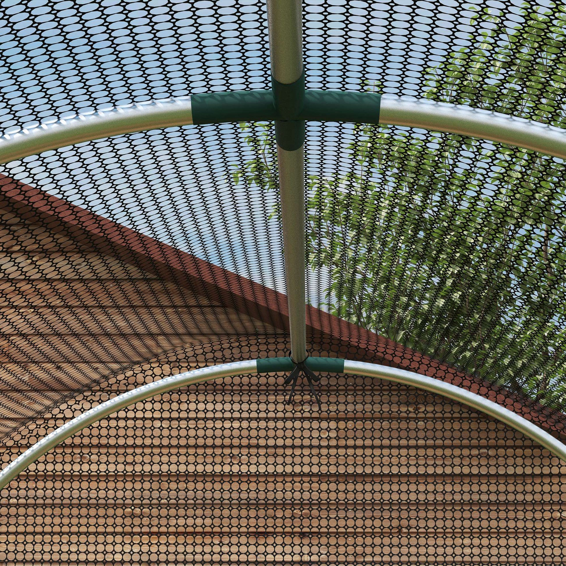 4' x 8' Crop Cage, Plant Protection Tent with Zippered Door and Galvanized Steel Frame, Fruit Cage Netting Cover for Garden, Yard, Lawn, Black