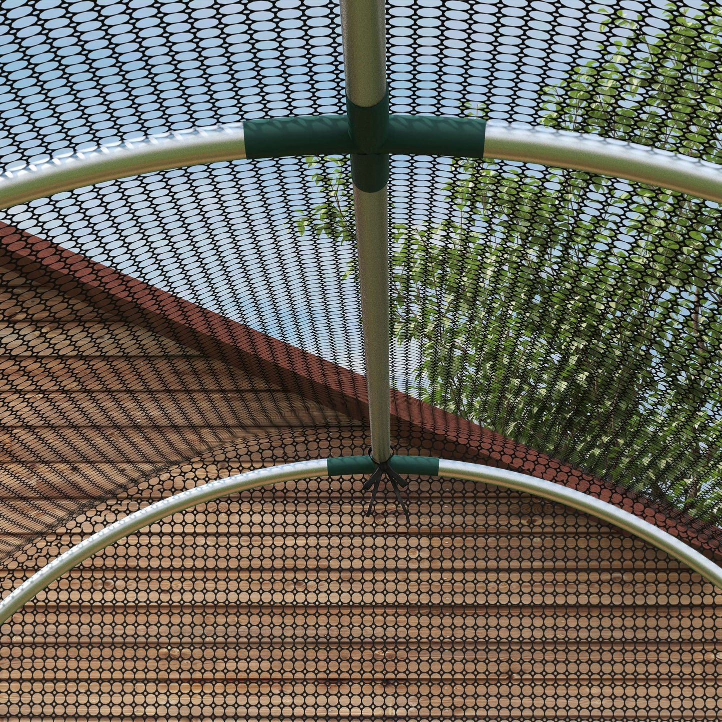 4' x 8' Crop Cage, Plant Protection Tent with Zippered Door and Galvanized Steel Frame, Fruit Cage Netting Cover for Garden, Yard, Lawn, Black