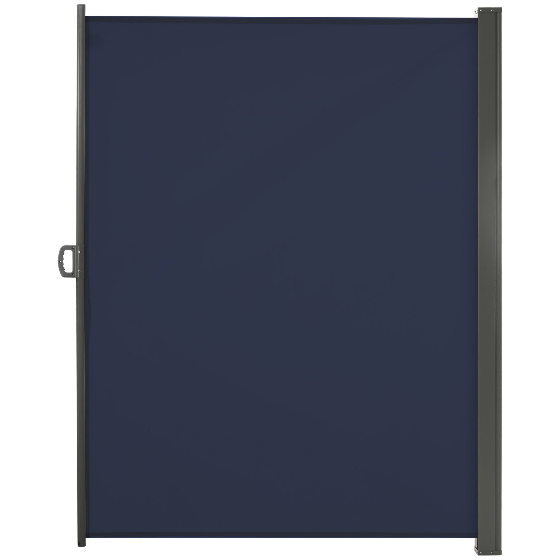118" x 79" Retractable Side Awning Patio Outdoor Folding Privacy Screen with Resistance to UV Rays & Wind, Dark Blue