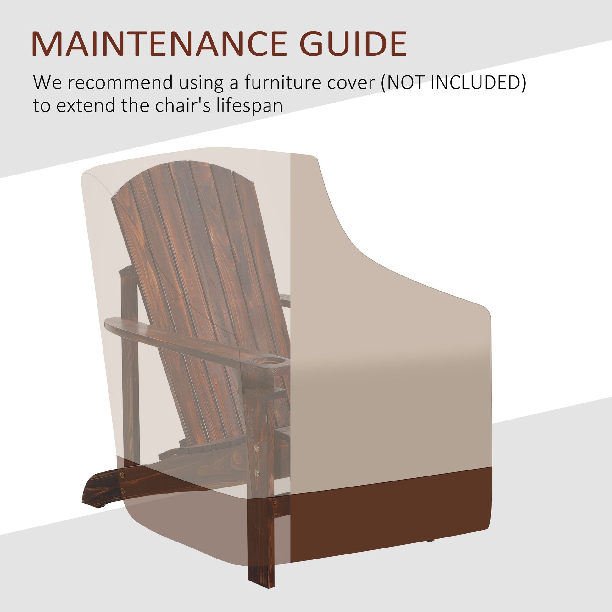 Classic Adirondack Chair Muskoka Chair, Garden Deck Chair with Cup Holder for Patio, Indoor, Backyard, Brown