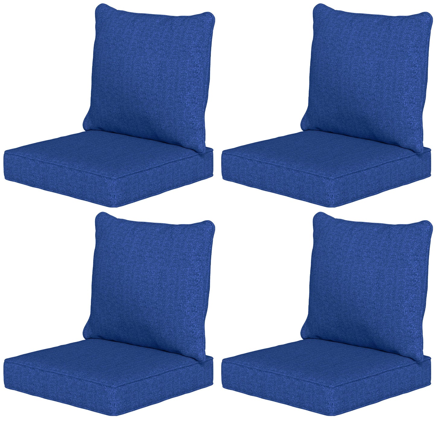 Outdoor Chair Cushions Set of 4, 24" x 24" Fade Resistant Patio Chair Cushions for Outdoor Furniture, Outdoor Seat Cushions, Navy Blue