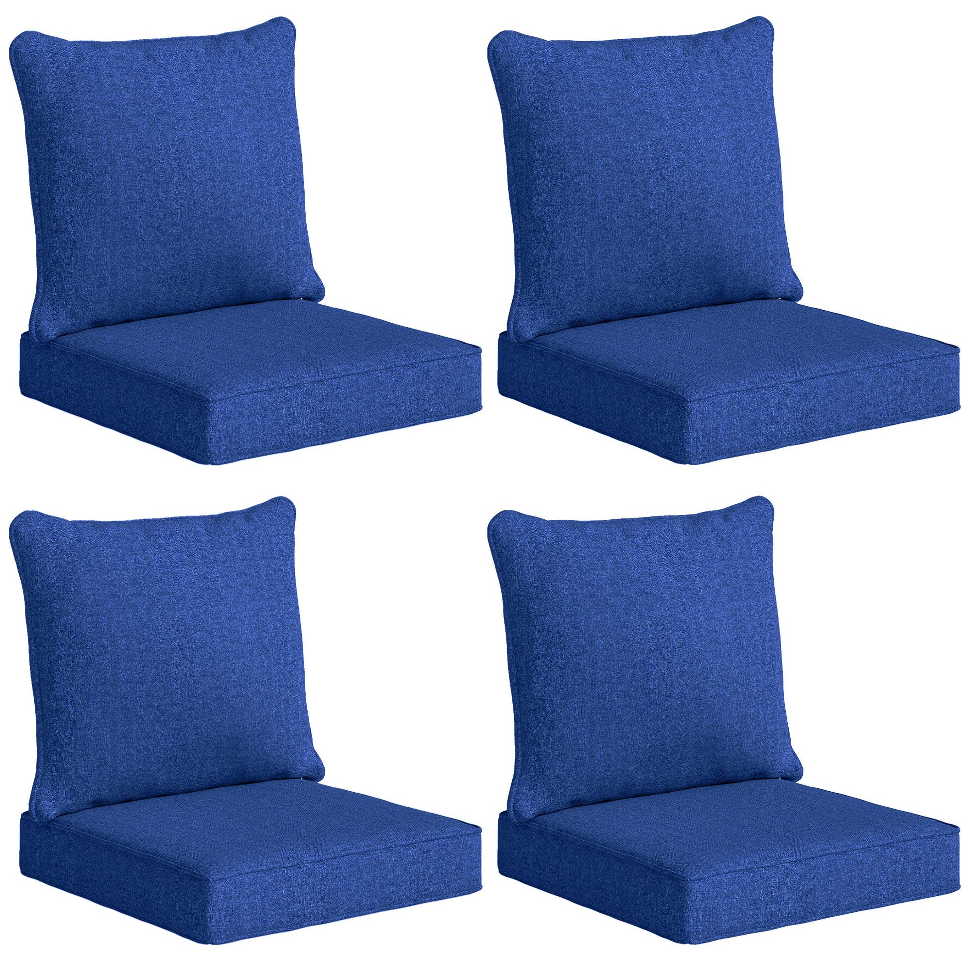 Outdoor Chair Cushions Set of 4, 24" x 24" Fade Resistant Patio Chair Cushions for Outdoor Furniture, Outdoor Seat Cushions, Navy Blue