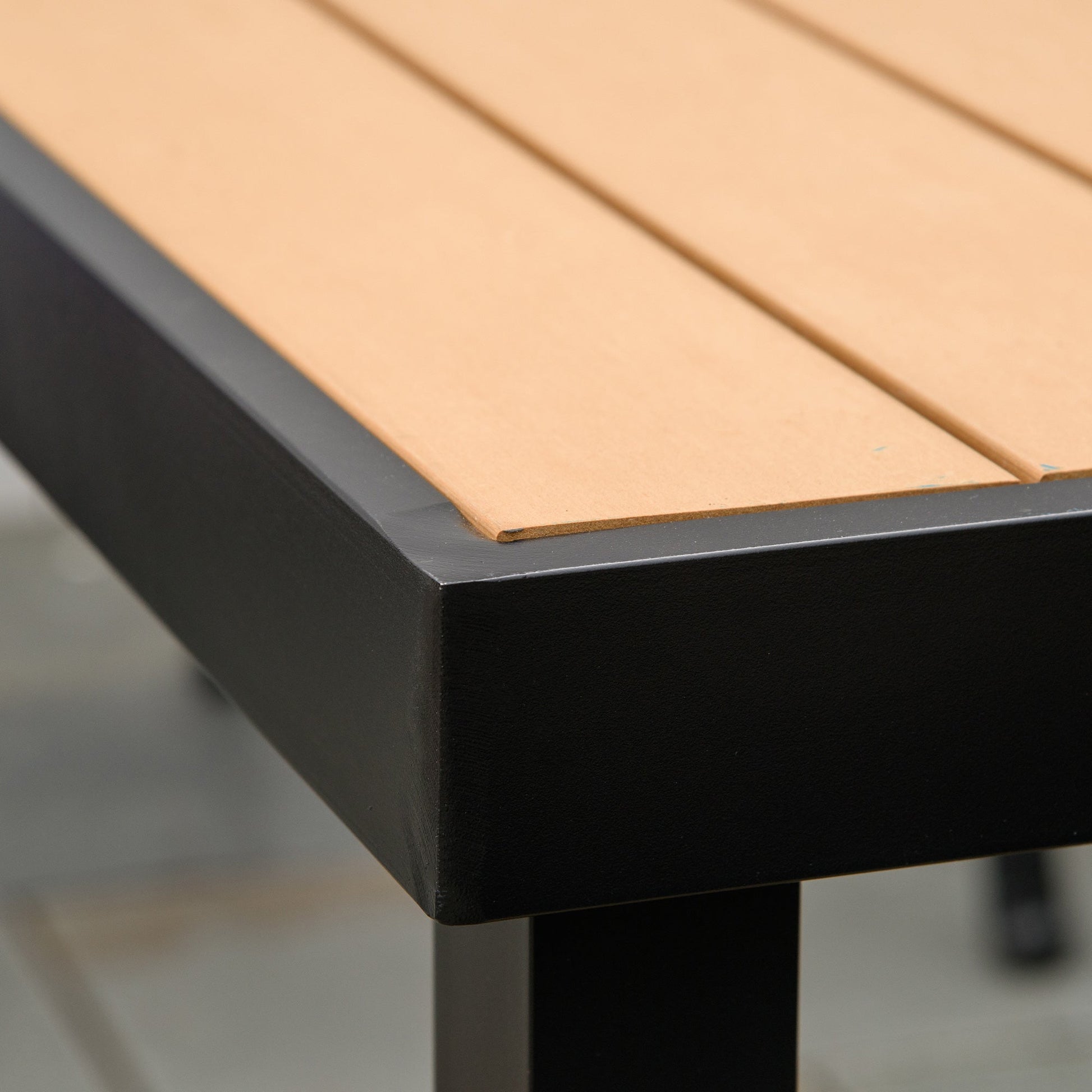 55" L x 35.5" W x 29.25" H Patio Dining Table for 6, Rectangular Aluminum Outdoor Table for Garden Lawn Backyard, Natural