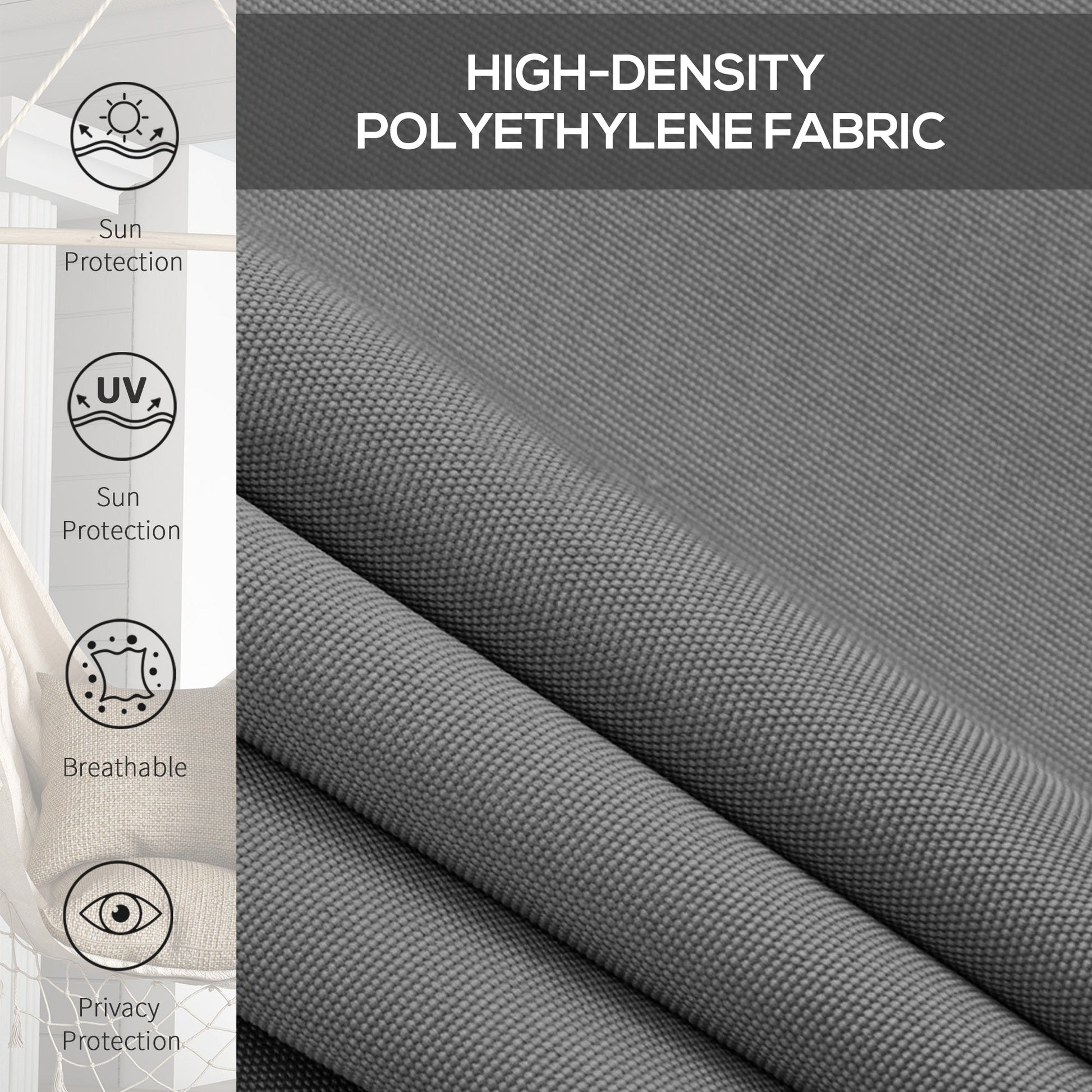 6'W x 6'H Roller Shades, Outdoor Blinds Cordless Roll Up Shade for Porch Balcony Gazebo, Light Grey