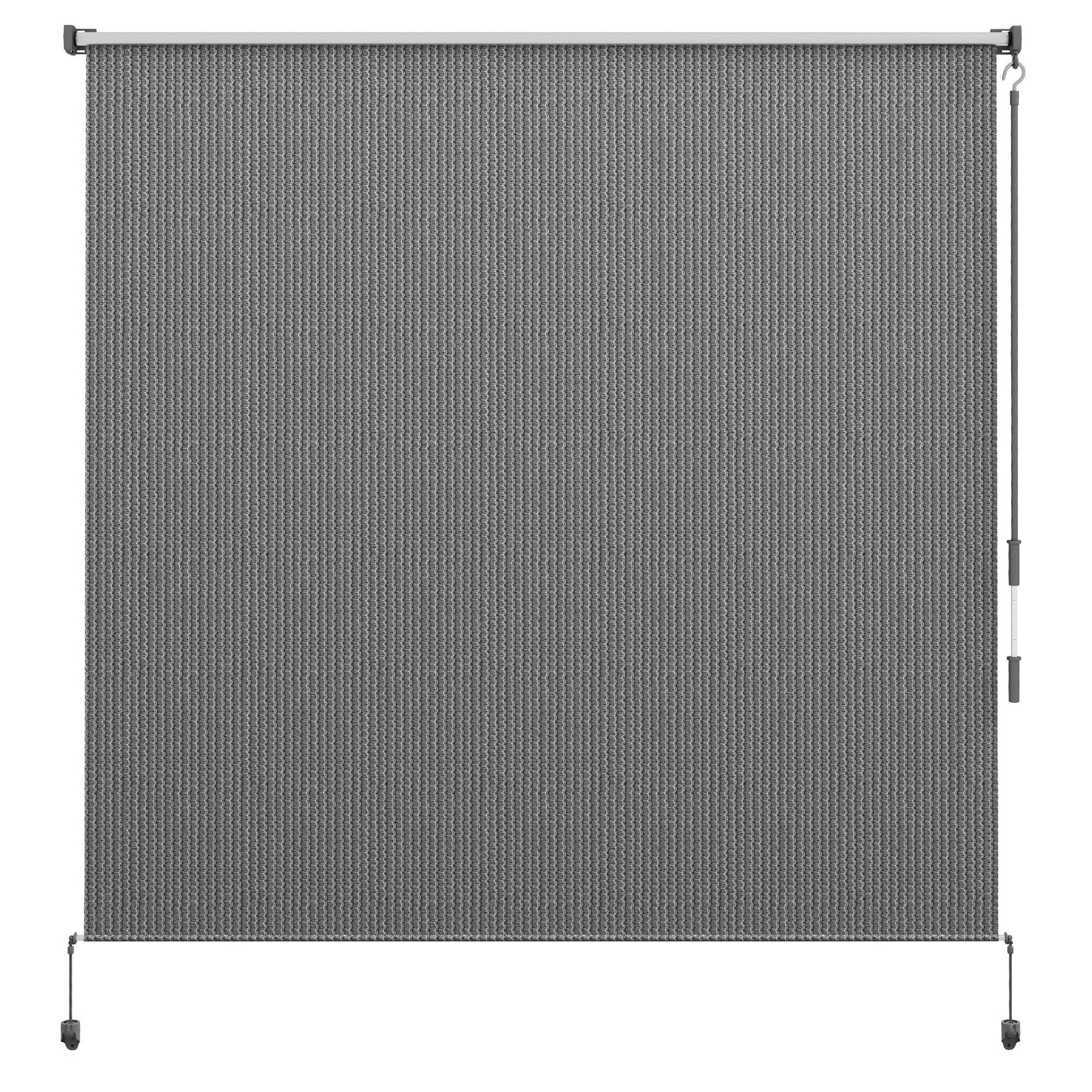 6'W x 6'H Roller Shades, Outdoor Blinds Cordless Roll Up Shade for Porch Balcony Gazebo, Light Grey