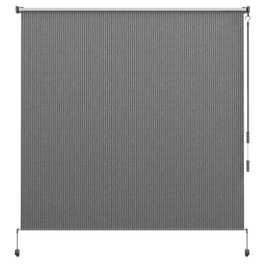 6'W x 6'H Roller Shades, Outdoor Blinds Cordless Roll Up Shade for Porch Balcony Gazebo, Light Grey
