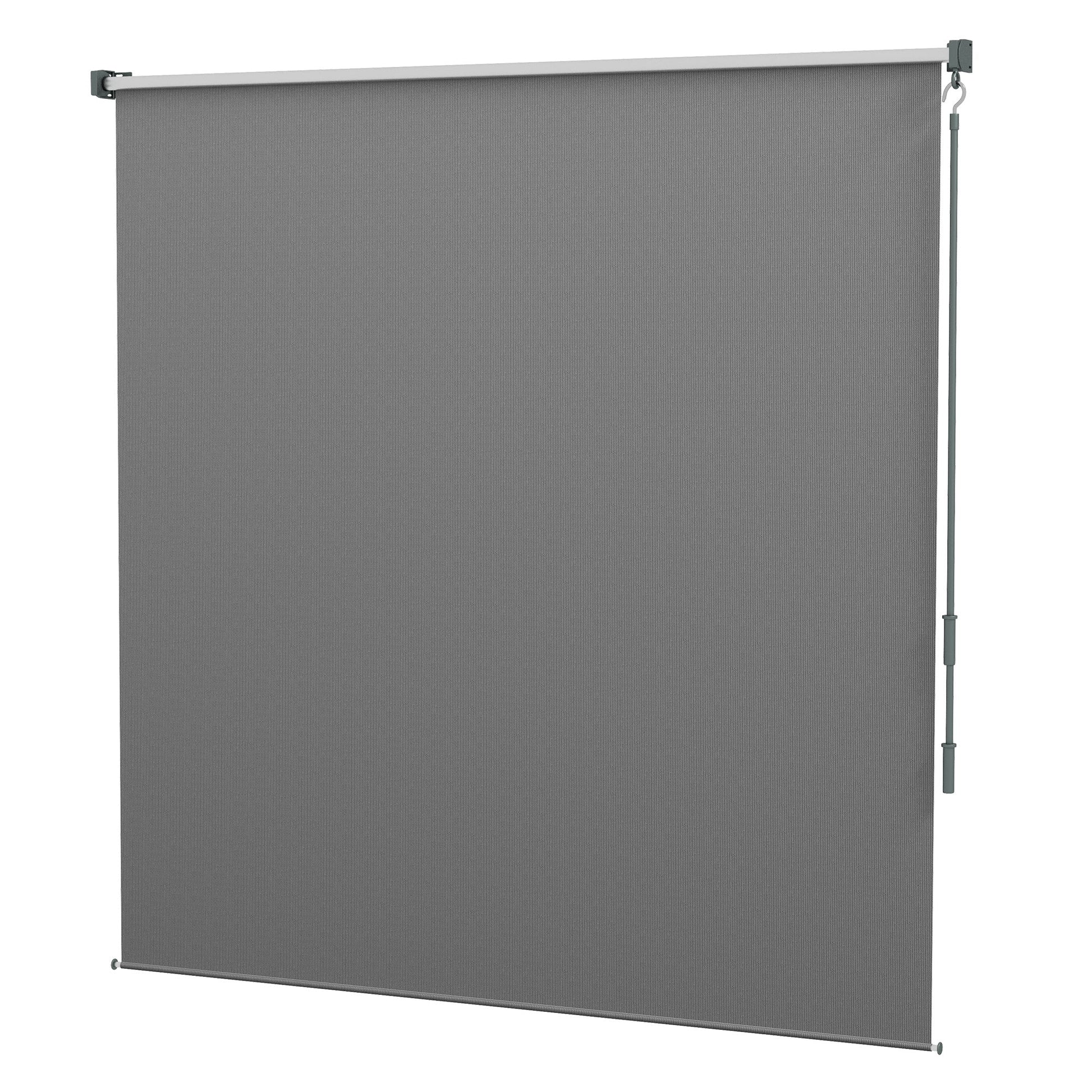 6'W x 6'H Roller Shades, Outdoor Blinds Cordless Roll Up Shade for Porch Balcony Gazebo, Light Grey