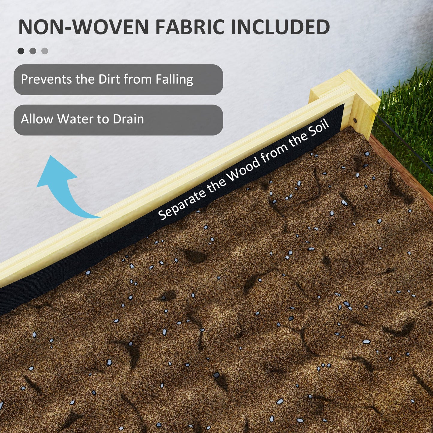 Wooden Raised Garden Bed Planter with Acrylic Panels, Elevated Planter Box Outdoor Raised Planter with Drainage Holes for Vegetables Flowers Herbs, 29.5" x 18.1" x 23.8"
