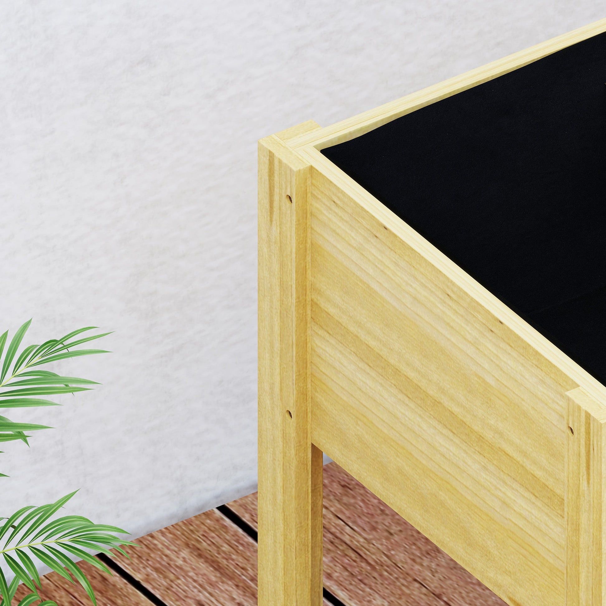 Wooden Raised Garden Bed Planter with Acrylic Panels, Elevated Planter Box Outdoor Raised Planter with Drainage Holes for Vegetables Flowers Herbs, 29.5" x 18.1" x 23.8"