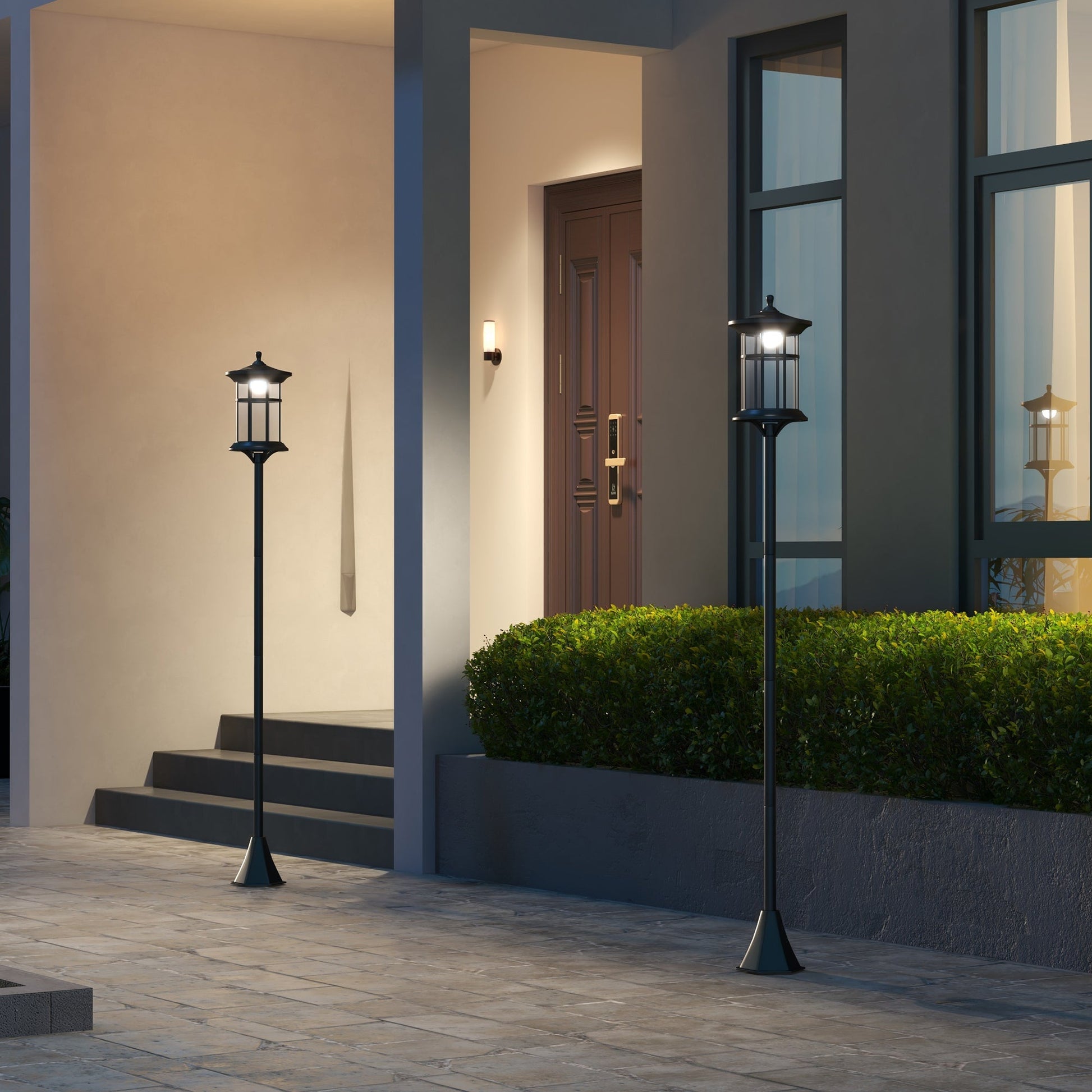 Solar Lamp Post Light, 72" LED Outdoor Street Light, Waterproof IP44 for Patio, Garden, Backyard, Pathway, Cool White, 2 Pack