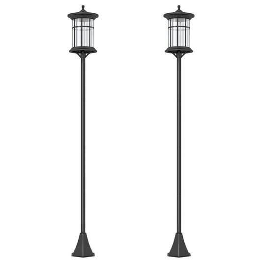Solar Lamp Post Light, 72" LED Outdoor Street Light, Waterproof IP44 for Patio, Garden, Backyard, Pathway, Cool White, 2 Pack