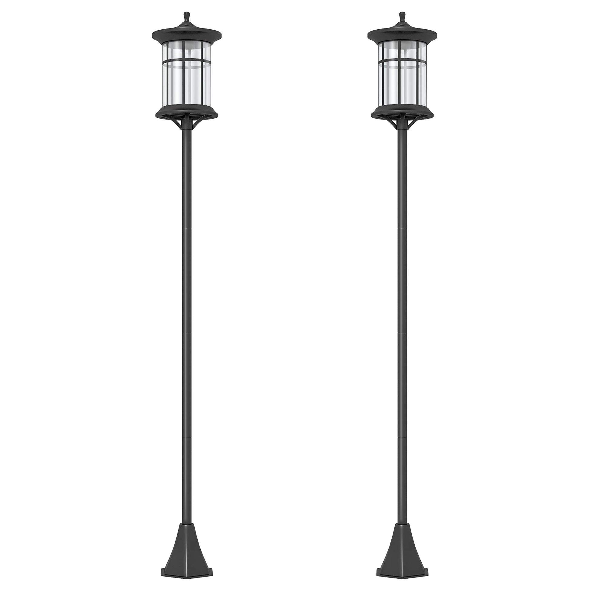 Solar Lamp Post Light, 72" LED Outdoor Street Light, Waterproof IP44 for Patio, Garden, Backyard, Pathway, Cool White, 2 Pack