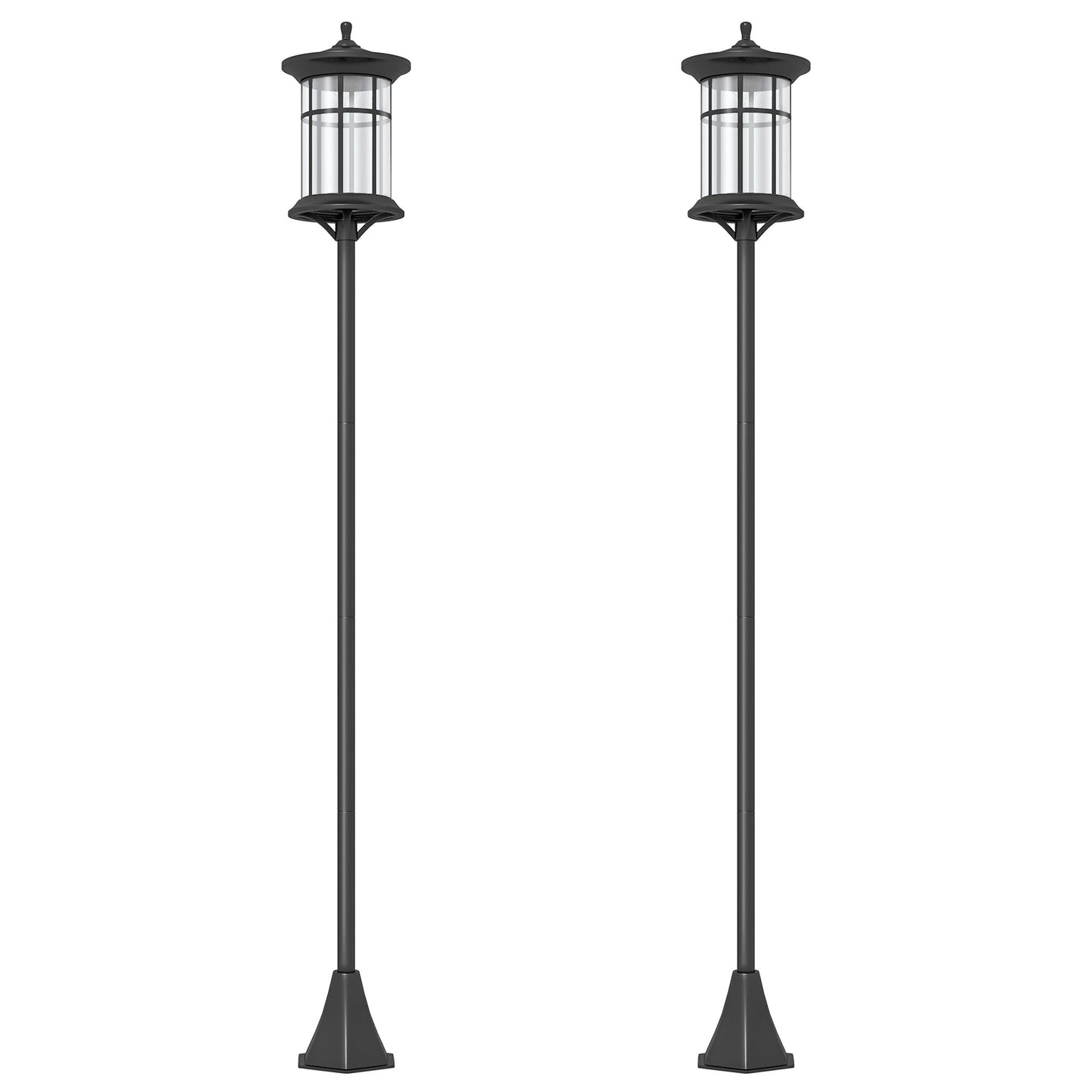 Solar Lamp Post Light, 72" LED Outdoor Street Light, Waterproof IP44 for Patio, Garden, Backyard, Pathway, Cool White, 2 Pack