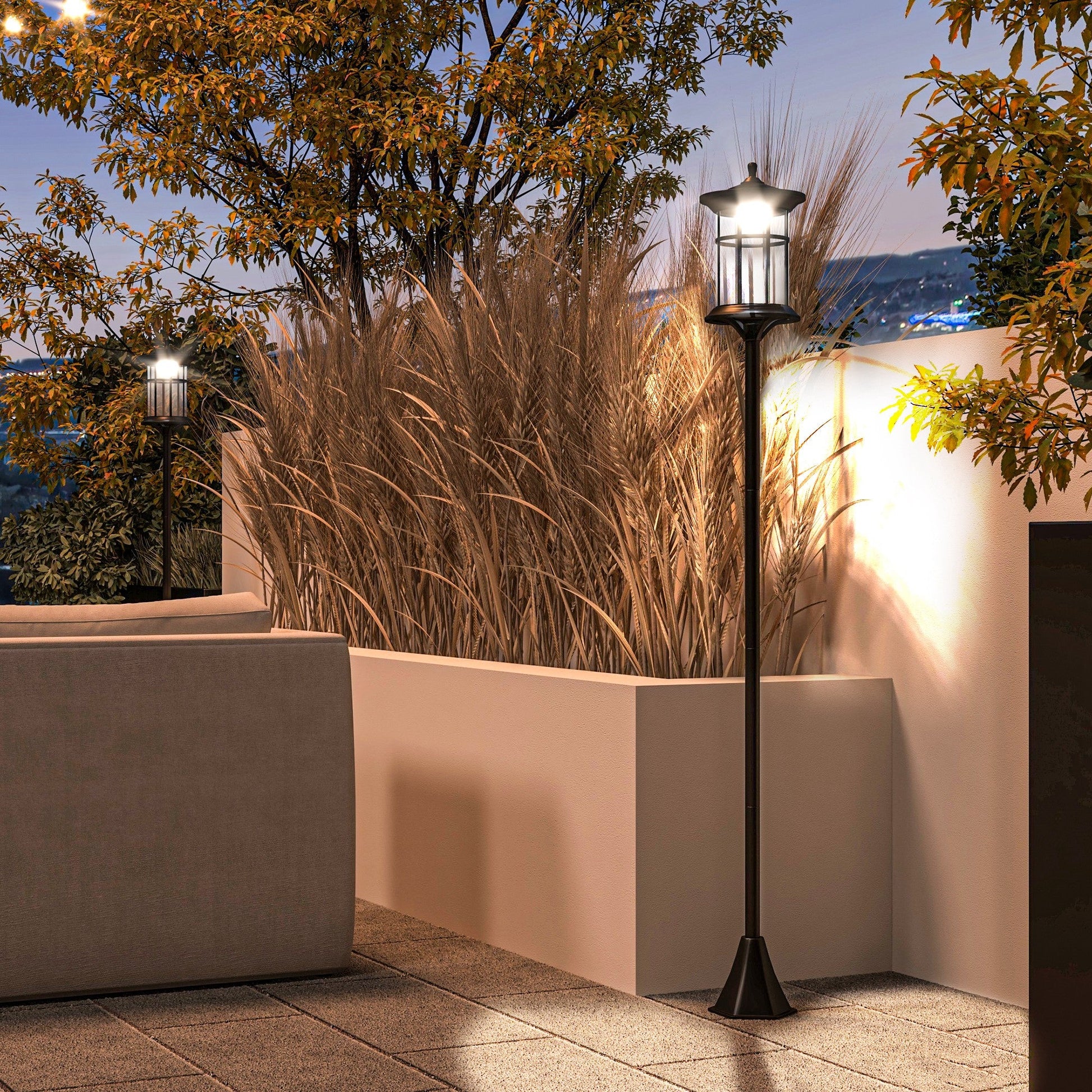 Solar Lamp Post Light, 72" LED Outdoor Street Light, Waterproof IP44 for Patio, Garden, Backyard, Pathway, Cool White, 2 Pack