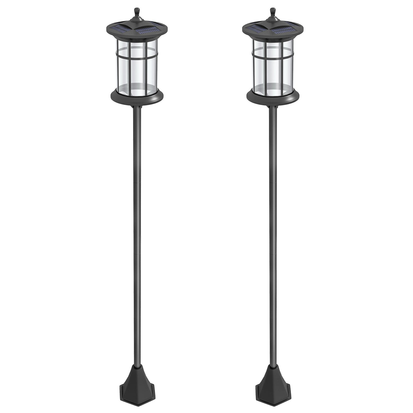 Solar Lamp Post Light, 72" LED Outdoor Street Light, Waterproof IP44 for Patio, Garden, Backyard, Pathway, Cool White, 2 Pack